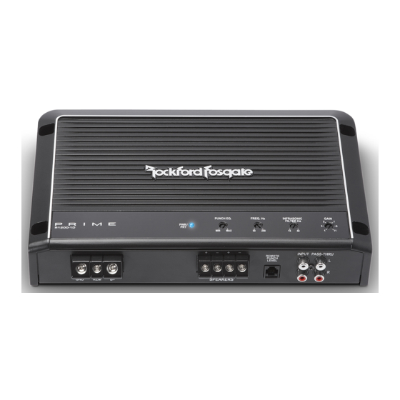 Rockford Fosgate PRIME R750-1D Installation Et Fonctionnement