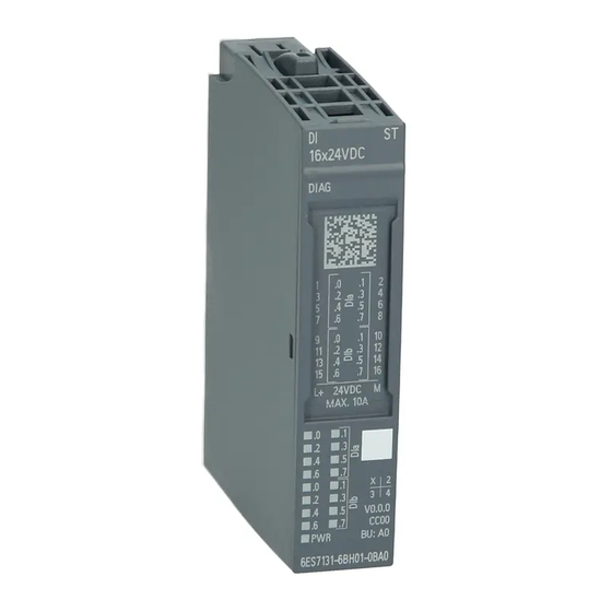 Siemens SIMATIC ET 200SP DI 16x24VDC ST Manuel