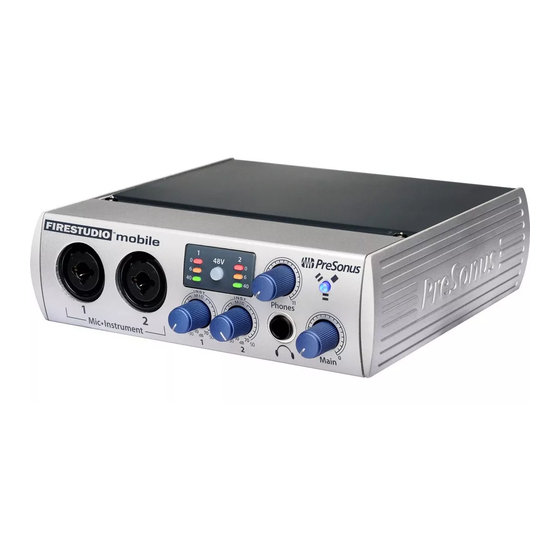 PRESONUS FireStudio Mobile Mode D'emploi