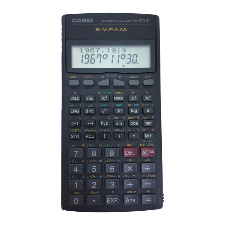 Casio fx-100W Mode D'emploi