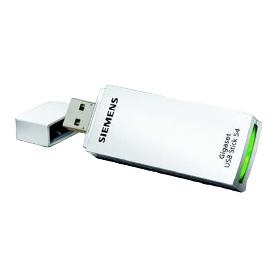 Siemens Gigaset USB Stick 54 Guide D'installation Rapide