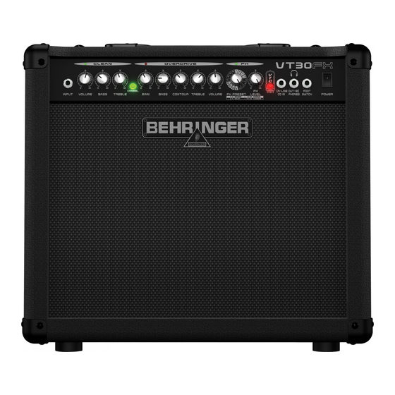Behringer VIRTUBE VT30FX Manuel D'utilisation