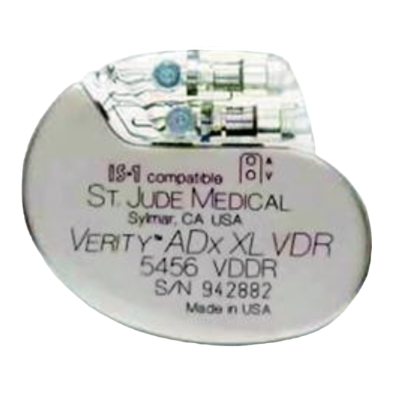 St.Jude Medical Verity ADx XL VDR Manuel D'utilisation
