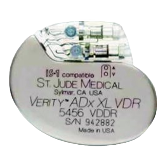 St.Jude Medical Verity ADx XL VDR Manuels