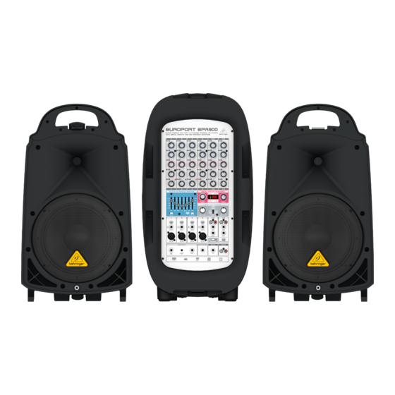 Behringer EUROPORT EPA900 Manuel D'utilisation