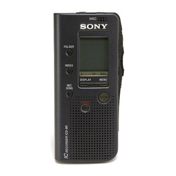 Sony ICD-B5 Mode D'emploi