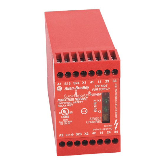 Rockwell Automation Allen-Bradley Guardmaster MSR6R/T Mode D'emploi