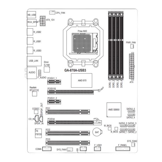 Gigabyte GA-870A-USB3 Manuel D'utilisation