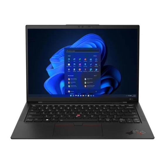 Lenovo ThinkPad X1 Carbon Gen 11 Guide D'utilisation