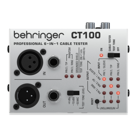 Behringer CT100 Manuel D'utilisation