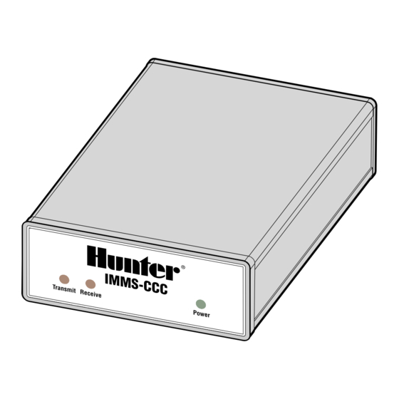 Hunter IMMS-CCC Mode D'emploi