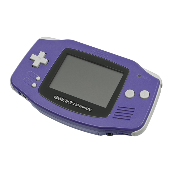 Nintendo GAME BOY ADVANCE Mode D'emploi