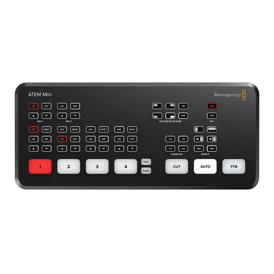 Blackmagic Design ATEM Mini Manuel D'installation Et D'utilisation