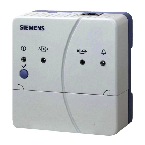 Siemens OZW672 Serie Instructions D'installation