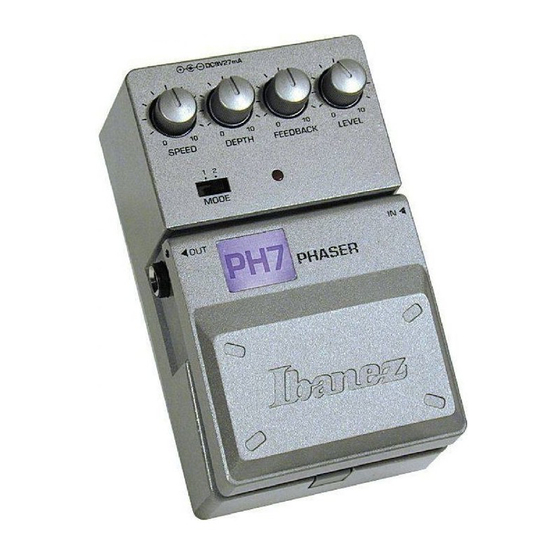 Ibanez Tone-Lok PH7 Phaser Mode D'emploi