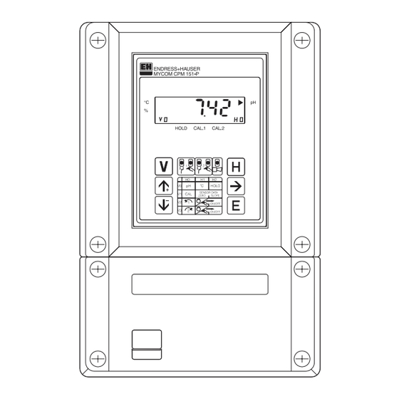 Endress+Hauser mycom CPM 121-P Instructions De Montage