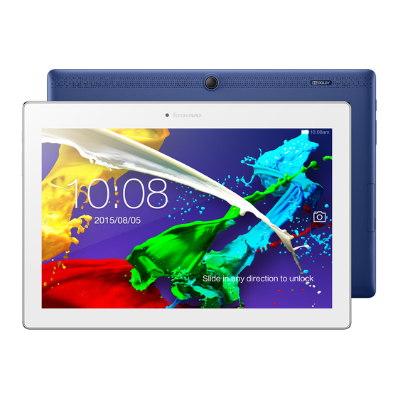 Lenovo TAB 2 A10-70 Guide De L'utilisateur