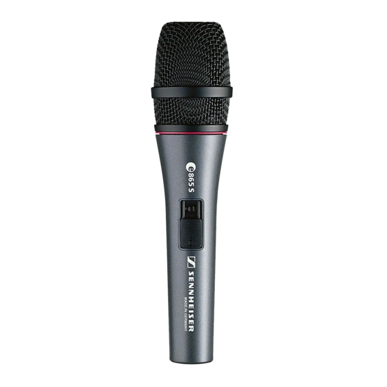 Sennheiser Evolution E865 Notice D'emploi