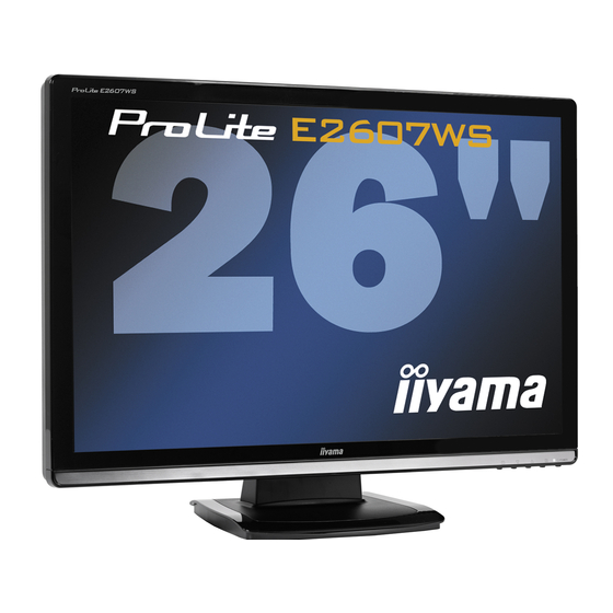 Iiyama ProLite E2607WS Mode D'emploi