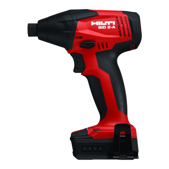 Hilti SID 2-A Mode D'emploi