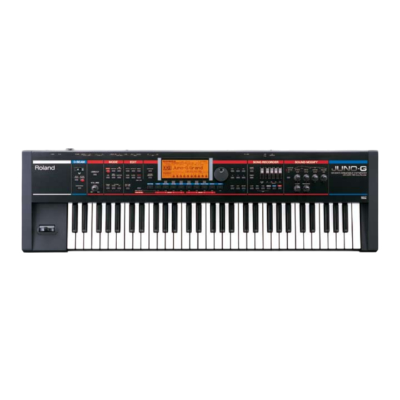 Roland JUNO-G Manuel D'utilisation