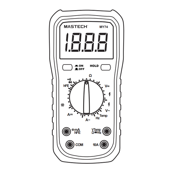 Mastech MY74 Guide De Démarrage Rapide