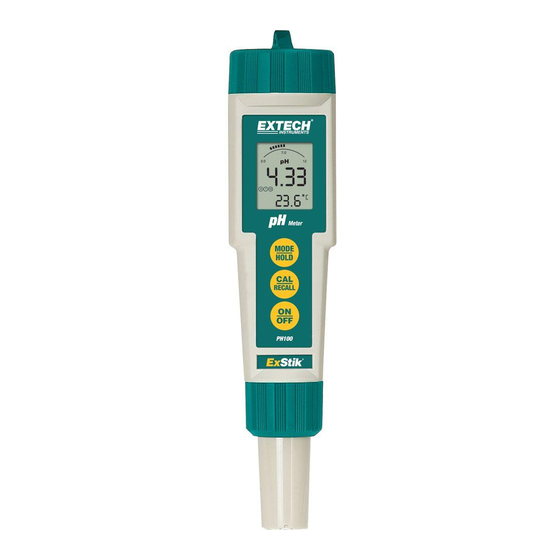 Extech Instruments ExStik PH100 Notice D'utilisation