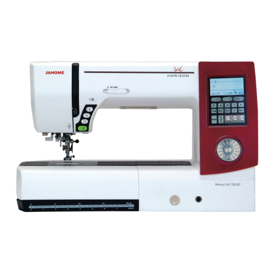 Janome HORIZON Memory Craft 7700 QCP Manuel D'instructions