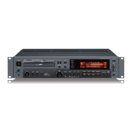 Tascam CD-RW901SL Mode D'emploi