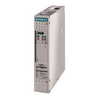 Siemens SIMOVERT MASTERDRIVES 6SE70 Serie Instructions De Service