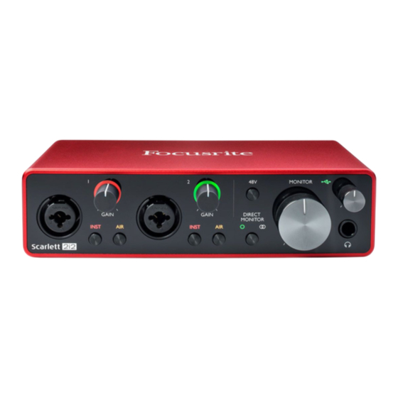 Focusrite Scarlett 2i2 Mode D'emploi