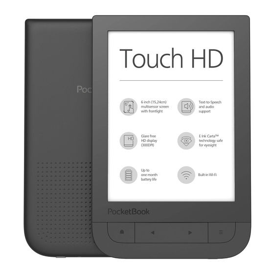 Pocketbook Touch HD Manuel D'utilisation