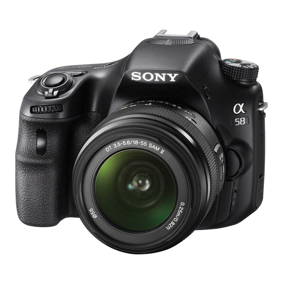 Sony Alpha 58 Mode D'emploi