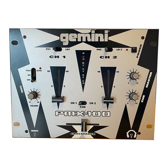 Gemini PMX-100 Manuel De Fonctionnement