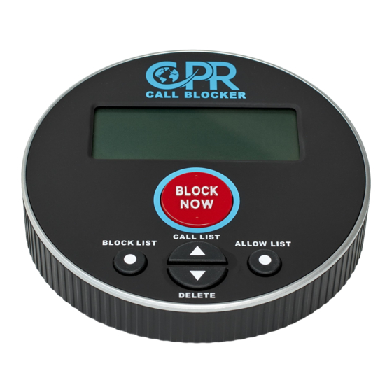 CPR Call Blocker V10000 Mode D'emploi Rapide