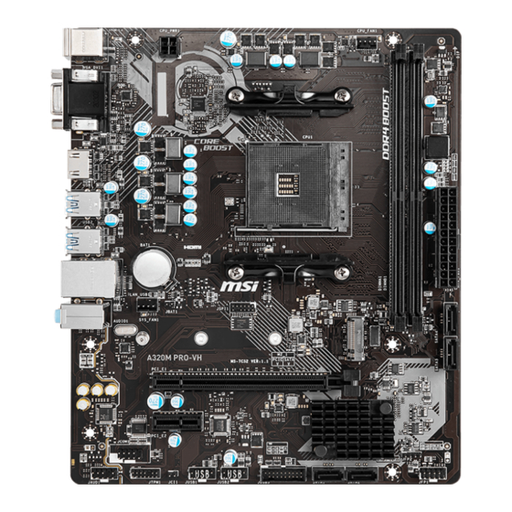 MSI A320M PRO-VH Mode D'emploi