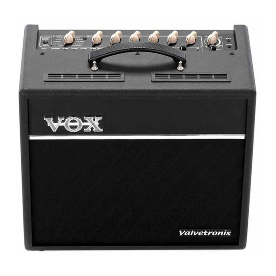 VOX Amplification Valvetronix VT20+ Manuel D'utilisation