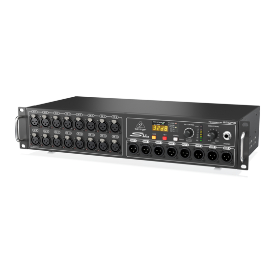 Behringer Digital Snake S16 Manuel De L'utilisateur