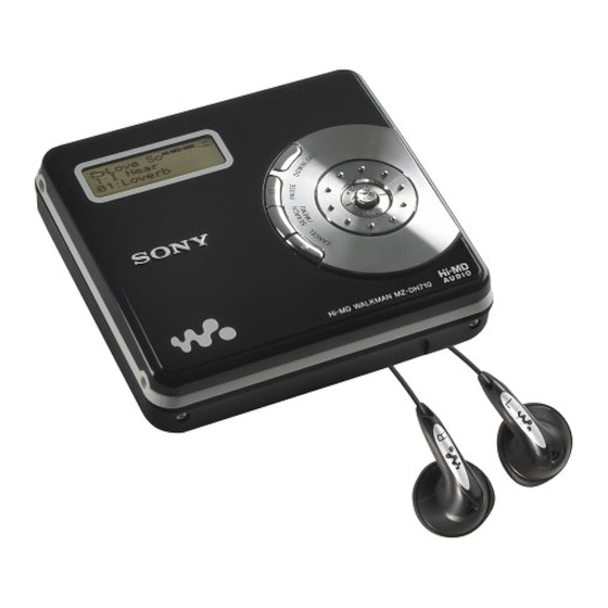 Sony Walkman MZ-DH710 Mode D'emploi
