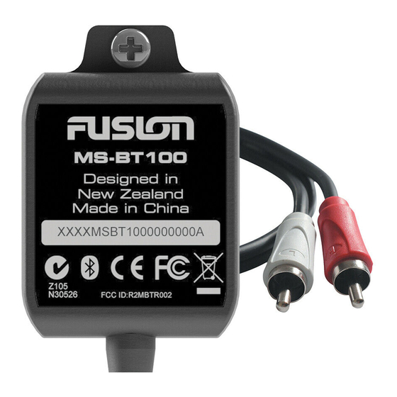 Fusion MS-BT100 Instructions D'installation