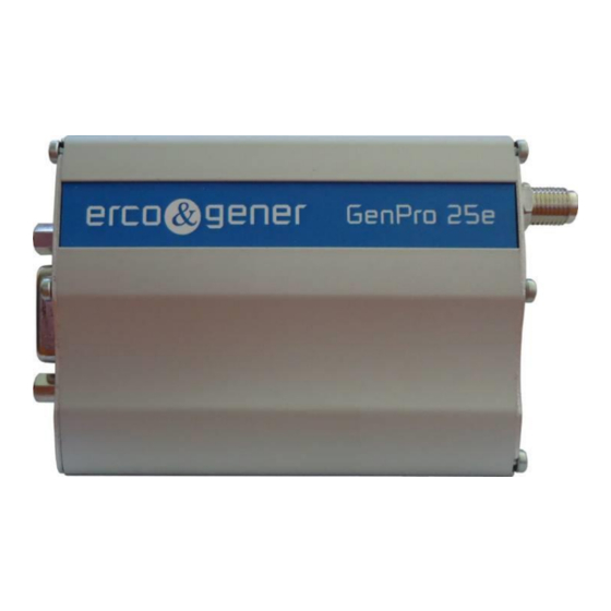 Ercogener GenPro 25e Notice D'installation