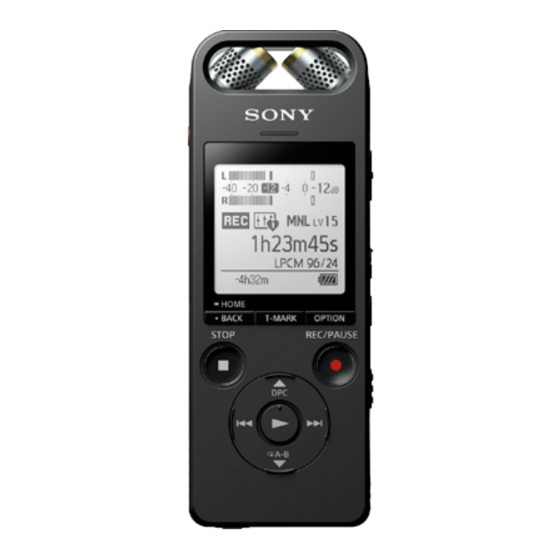 Sony ICD-SX2000 Guide D'aide