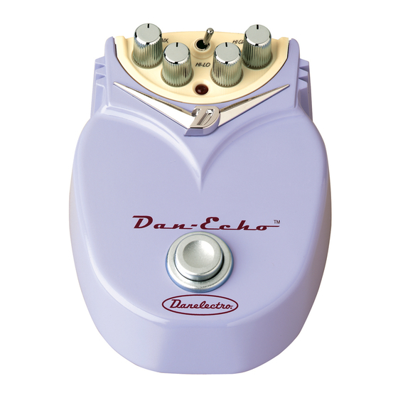 Danelectro Dan-Echo SOLO DELAY Mode D'emploi