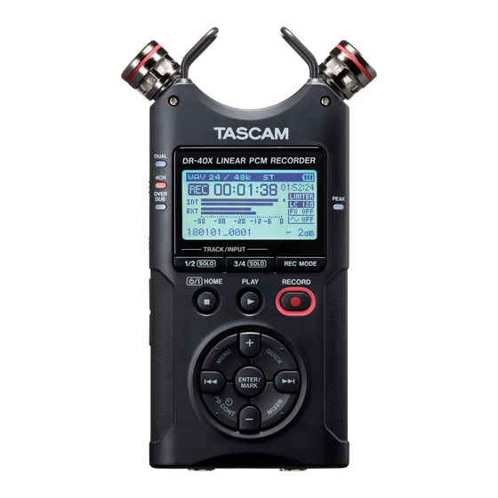 Tascam DR-40X Manuel D'instructions