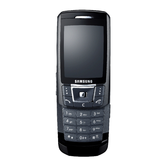 Samsung SGH-D900 Mode D'emploi