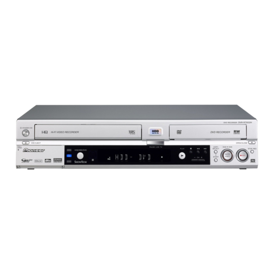 Pioneer DVR-RT602H-S Mode D'emploi