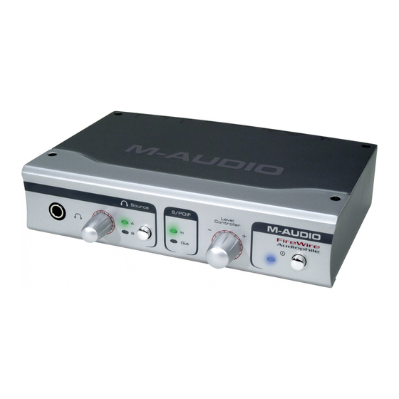 M-Audio FireWire Audiophile Guide De L'utilisateur