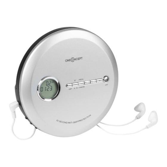 oneConcept CDC 100 BT Discman Mode D'emploi