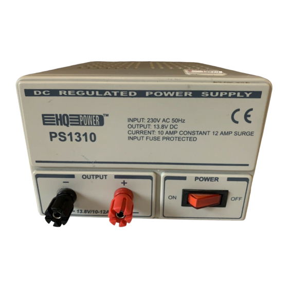 HQ Power PS1310 Mode D'emploi