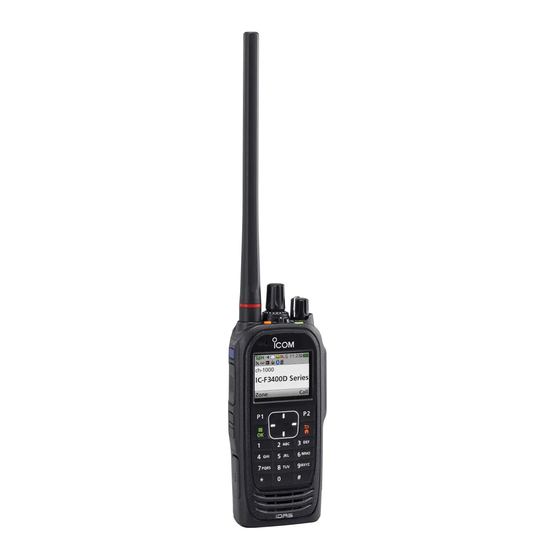 Icom IC-F3400D Serie Mode D'emploi